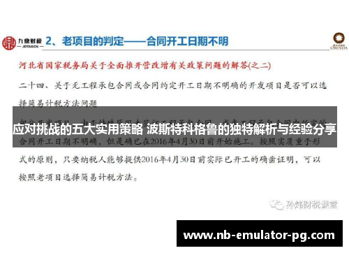 应对挑战的五大实用策略 波斯特科格鲁的独特解析与经验分享